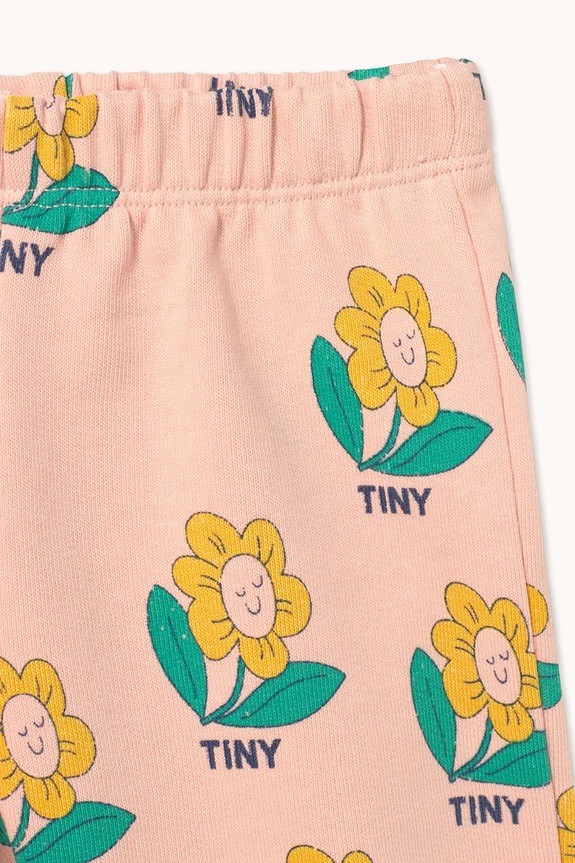 Djevojčice Dječji pamučni donji dio trenirke Tinycottons TINY FLOWER BABY SWEATPANT SS26.139 roza