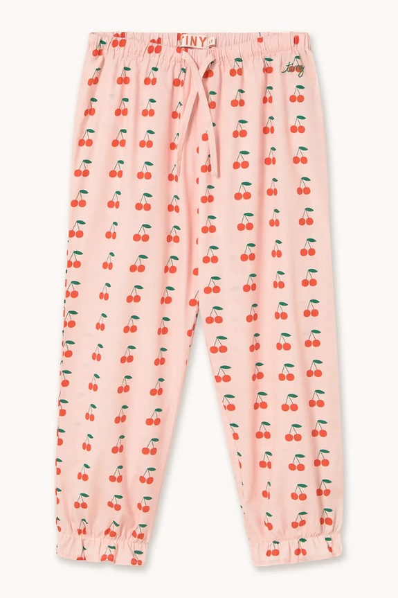 Tinycottons pantaloni de bumbac pentru copii CHERRIES PANT SS26.276 roz SS26