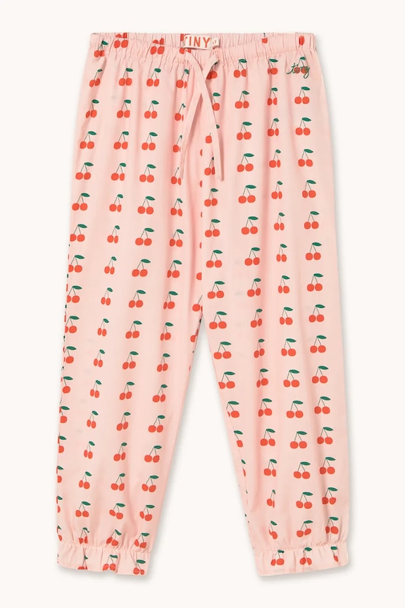 Tinycottons pantaloni de bumbac pentru copii CHERRIES PANT SS26.276 roz SS26