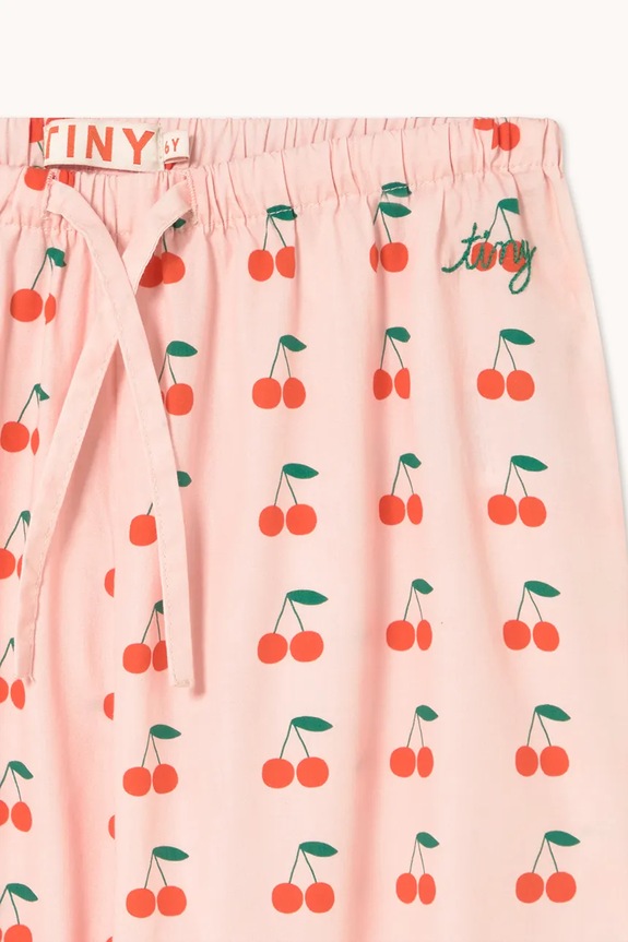 Tinycottons pantaloni de bumbac pentru copii CHERRIES PANT roz SS26.276