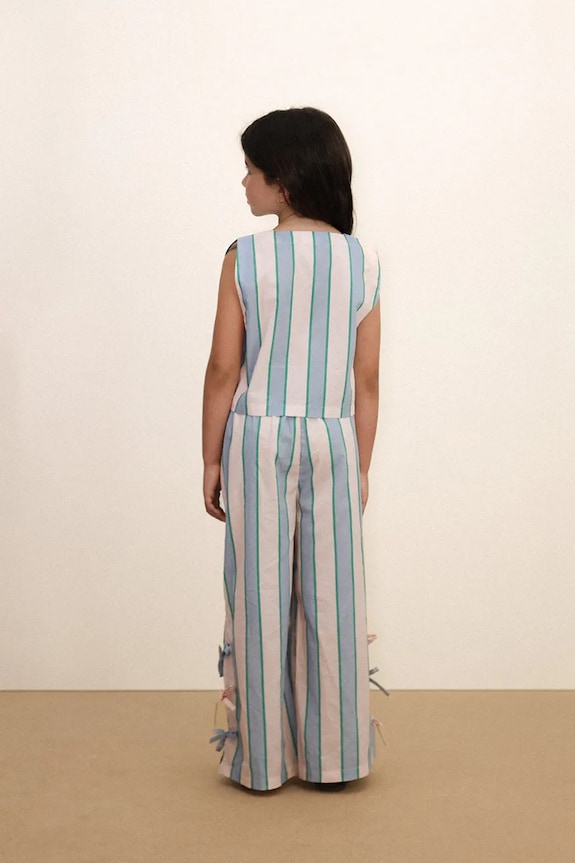 Tinycottons pantaloni de bumbac pentru copii RETRO STRIPES BOWS PANT SS26.279
