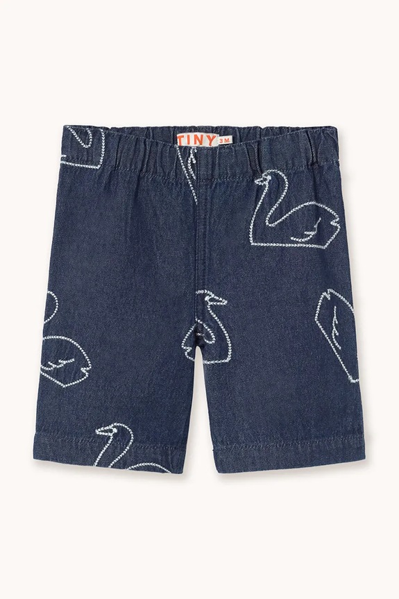 Dječje pamučne hlače Tinycottons BIG SWANS BABY PANT pamuk mornarsko plava SS26.331