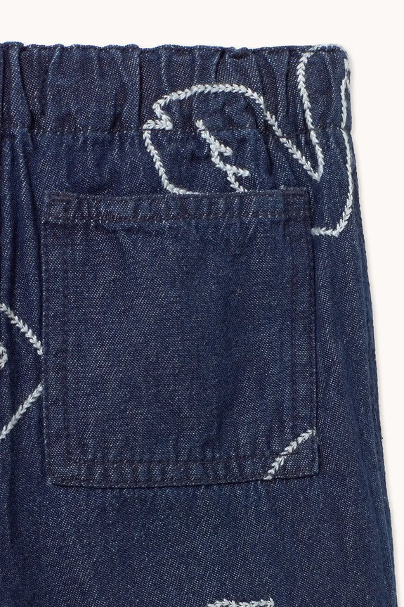 Djevojčice Dječje pamučne hlače Tinycottons BIG SWANS BABY PANT SS26.331 mornarsko plava