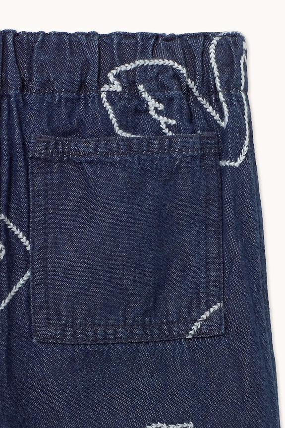 Djevojčice Dječje pamučne hlače Tinycottons BIG SWANS BABY PANT SS26.331 mornarsko plava