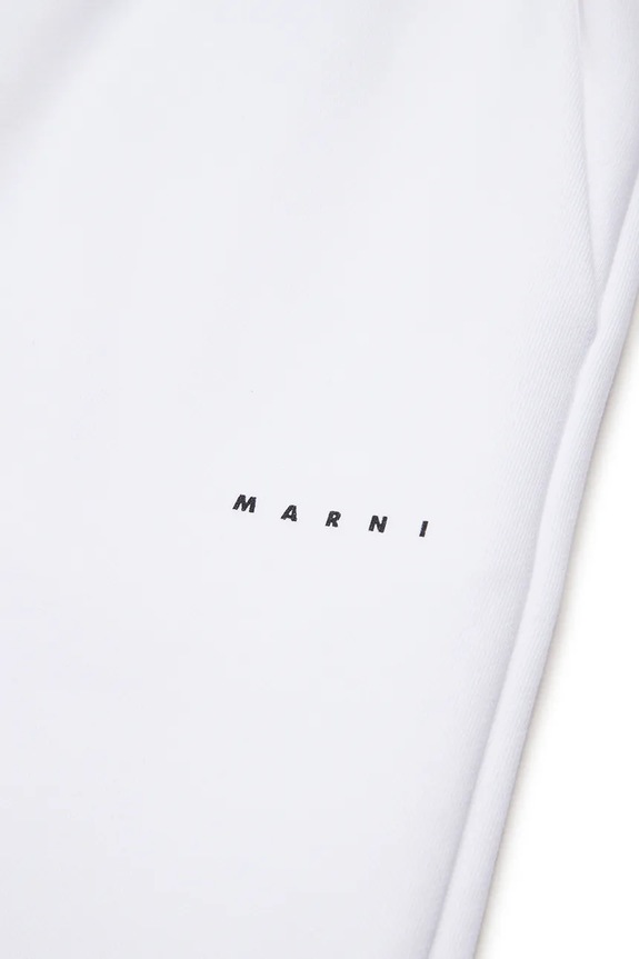 Marni pantaloni tuta in cotone bambino/a MP190F TROUSERS bianco M01432.M00V0