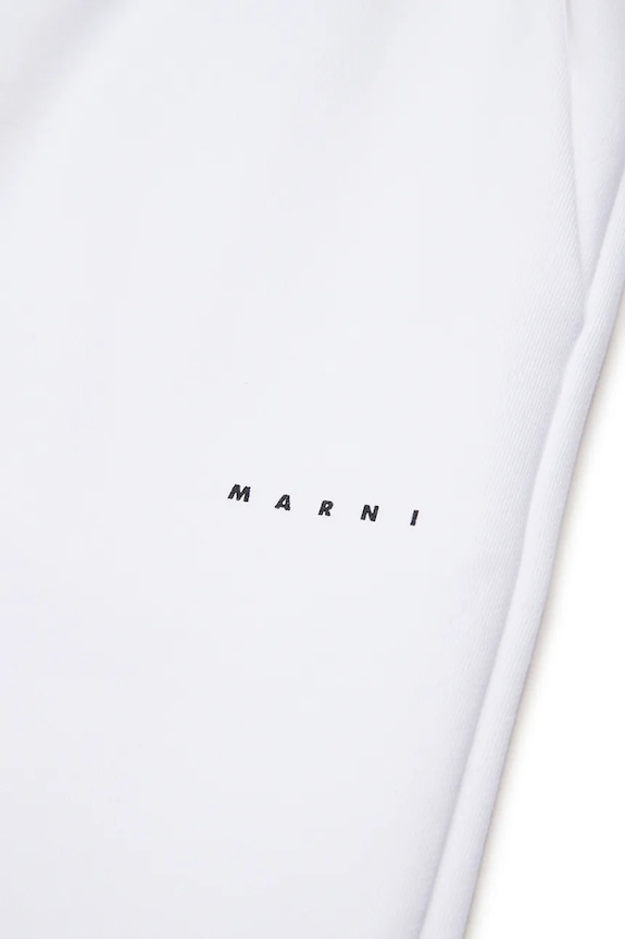 Marni pantaloni tuta in cotone bambino/a MP190F TROUSERS bianco M01432.M00V0