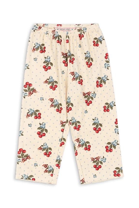 Konges Sløjd pantaloni copii CHLEO PANTS GOTS tricotaj bej KS104730.PPY2