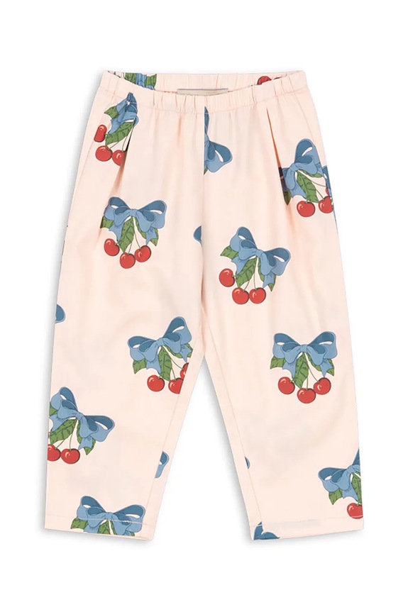 Dječje pamučne hlače Konges Sløjd FRANKIE PANTS GOTS bez uzorka roza KS104825.PPY2