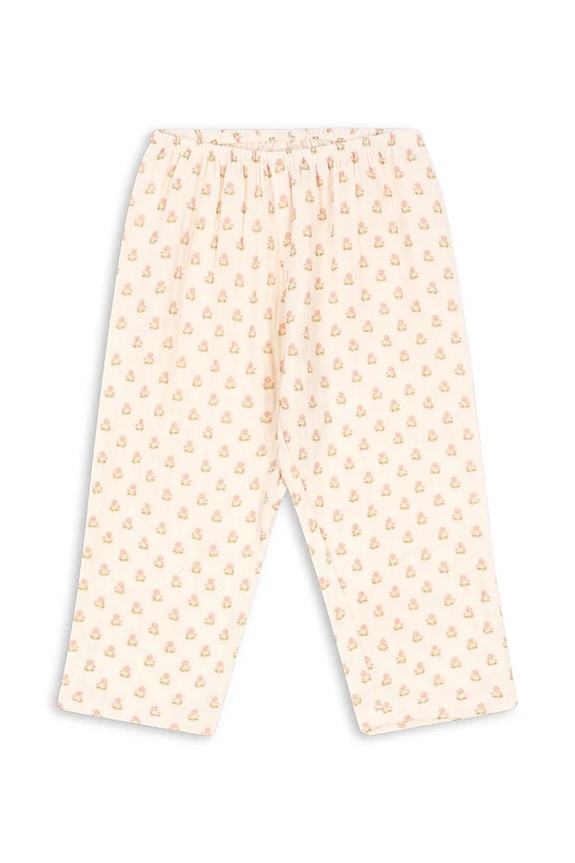 Detské bavlnené tepláky Konges Sløjd COCO PANTS GOTS bavlna béžová KS104742.PPY2