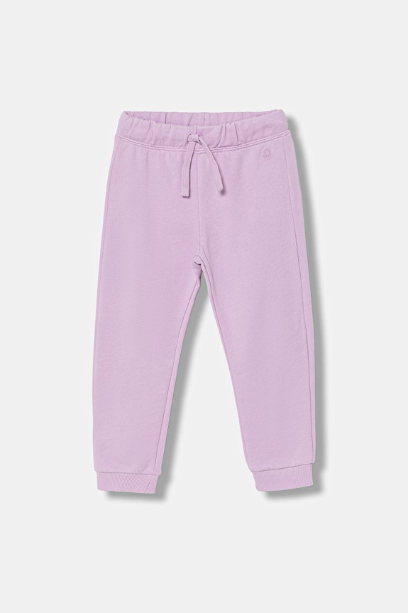 United Colors of Benetton jogger hlače za djecu od pamuka bez uzorka ljubičasta 3J70GF01N.P.Stagionale