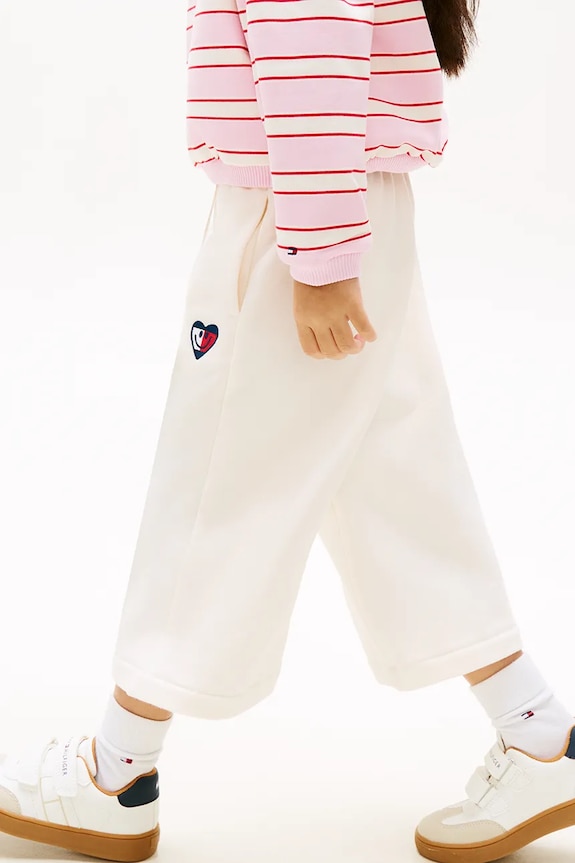 Tommy Hilfiger teplákové nohavice detské bavlnené KG0KG09244.98.122.PPY2 biela