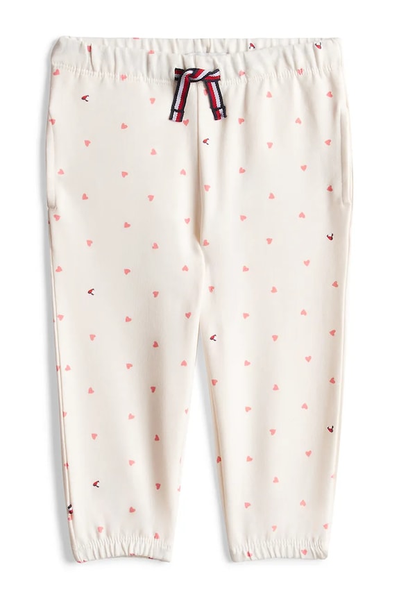 Tommy Hilfiger spodnie dresowe niemowlęce z bawełną biały KN0KN02384.PPY2
