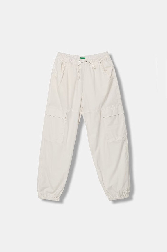 United Colors of Benetton pantaloni joggers pentru copii, cu adaos de bumbac bej 4L2VCF05H.G.Stagionale