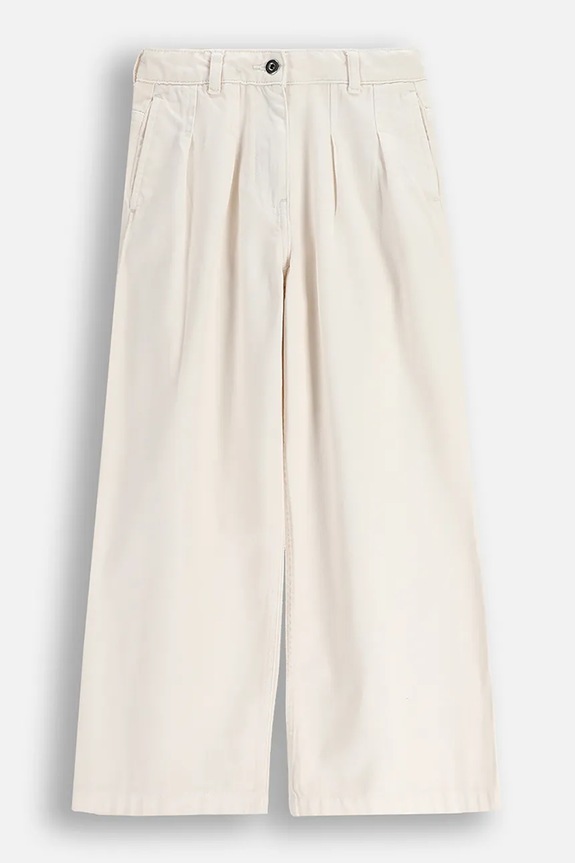 Coccodrillo pantaloni wide leg per bambini in cotone beige WC6119102CTG