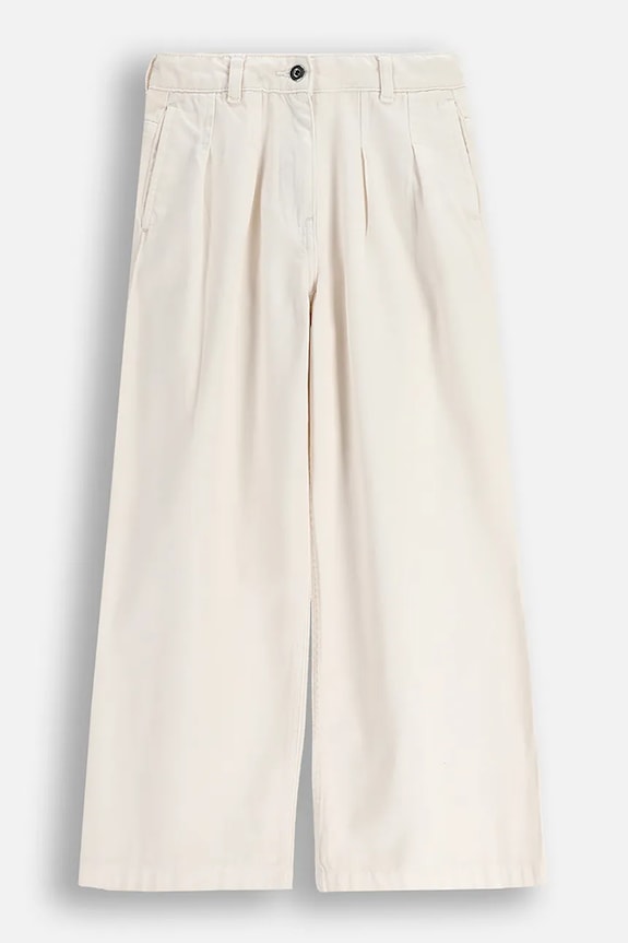 Coccodrillo pantaloni wide leg per bambini in cotone beige WC6119102CTG