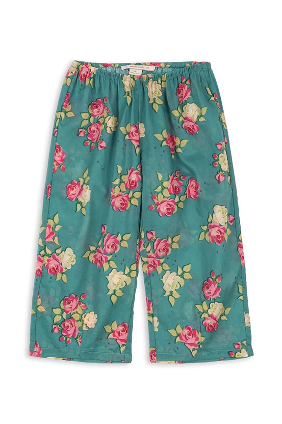 Konges Sløjd nohavice detské bavlnené VIOLA FRILL PANTS GOTS KS105576.PPY2 zelená SS26