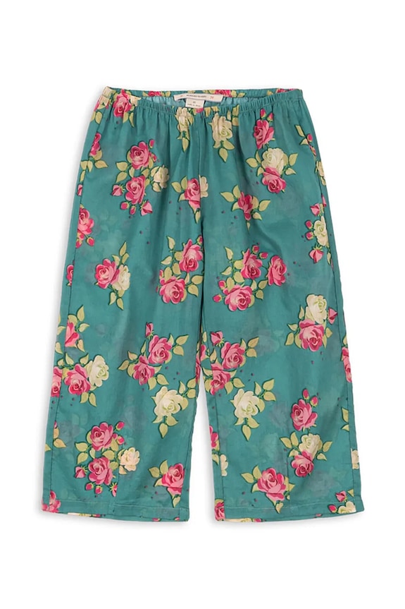 Konges Sløjd nohavice detské bavlnené VIOLA FRILL PANTS GOTS KS105576.PPY2 zelená SS26