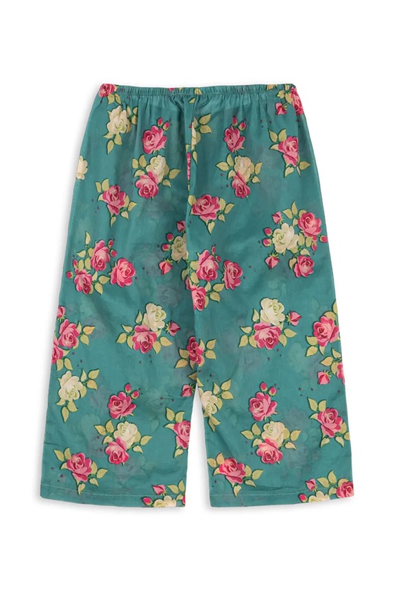 Dievča Konges Sløjd nohavice detské bavlnené VIOLA FRILL PANTS GOTS KS105576.PPY2 zelená