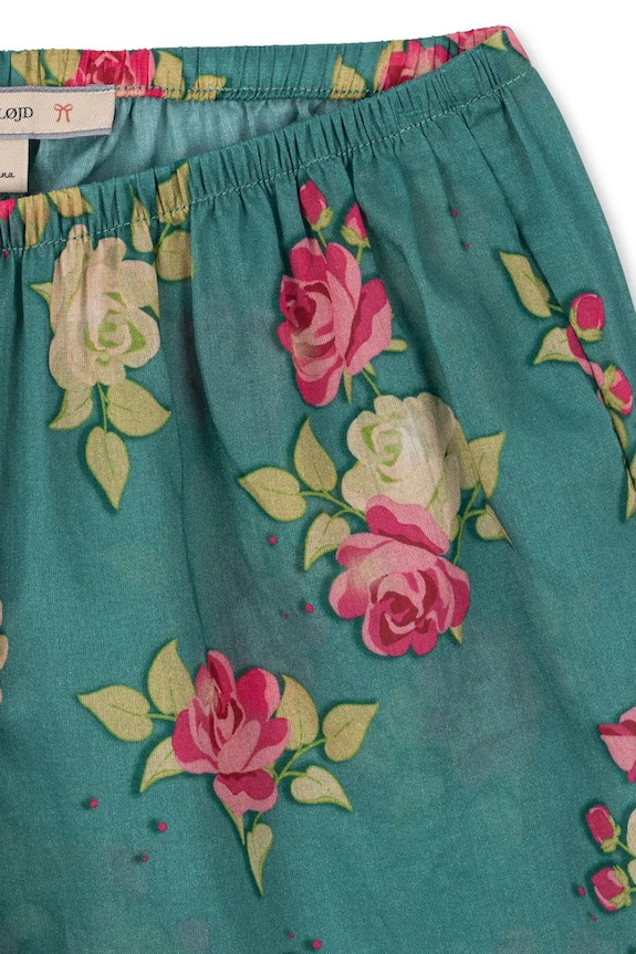 Konges Sløjd nohavice detské bavlnené VIOLA FRILL PANTS GOTS zelená KS105576.PPY2