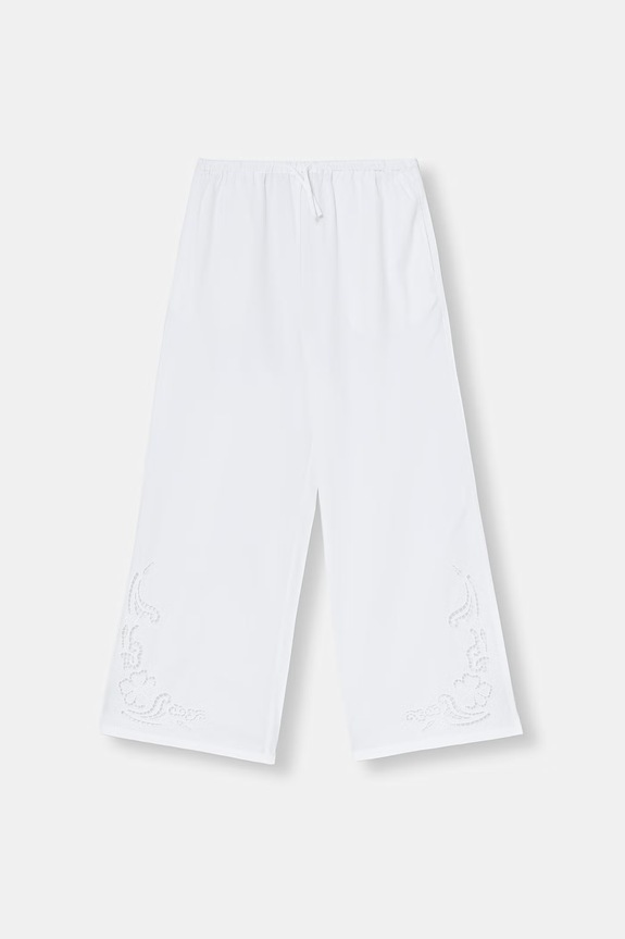 United Colors of Benetton Παντελόνι παιδικό βαμβακερό λευκό 4O8XCF05W.G.seasonal