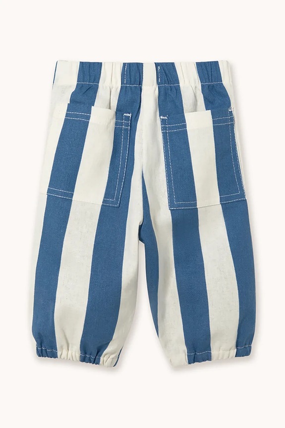 Detské nohavice s prímesou ľanu Tinycottons LIGHT NAVY STRIPES BABY PANT SS26.228 modrá SS26