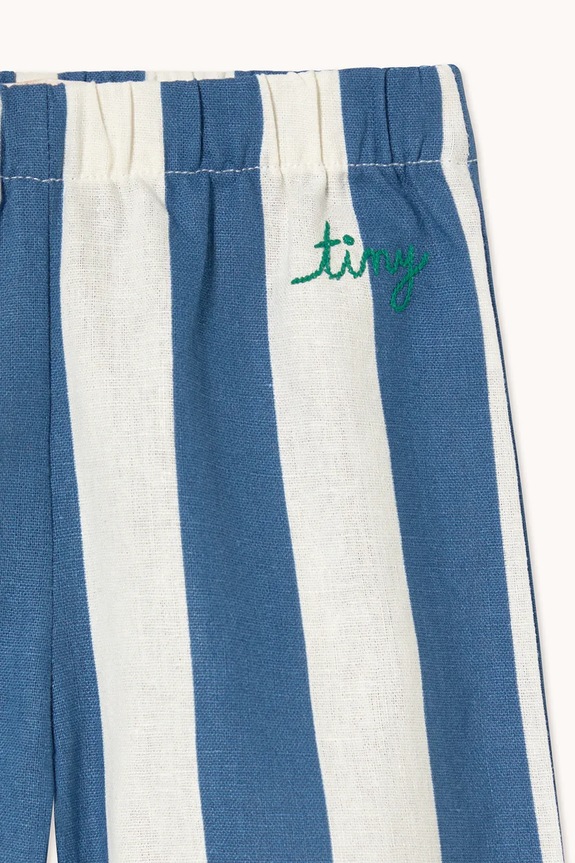 Chlapec Detské nohavice s prímesou ľanu Tinycottons LIGHT NAVY STRIPES BABY PANT SS26.228 modrá