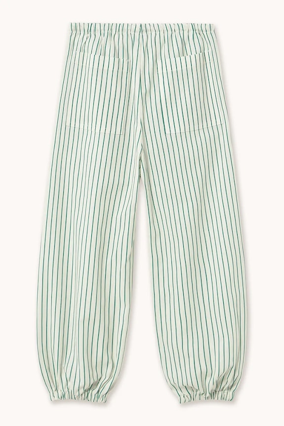 Chlapec Detské nohavice s prímesou ľanu Tinycottons EMERALD STRIPES PANT SS26.244 biela