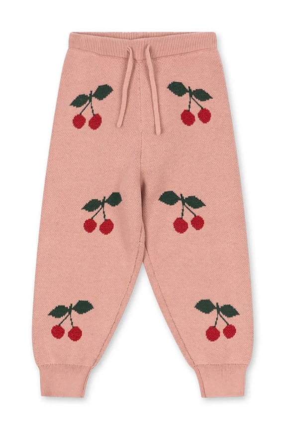 Konges Sløjd spodnie dziecięce LAPIS LUREX PANTS dzianina różowy KS104930.PPY2