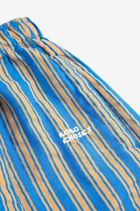 Băieți Bobo Choses pantaloni de bumbac pentru copii New Hairline 126AC092 albastru