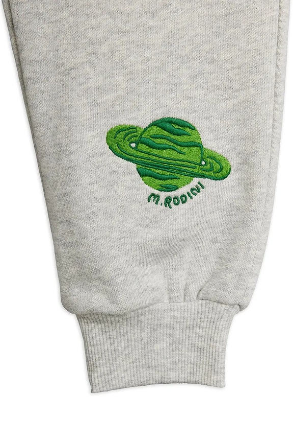 Băieți Mini Rodini pantaloni de trening din bumbac pentru copii Planet 26230123 gri