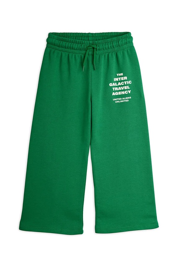 Παιδικό βαμβακερό παντελόνι Mini Rodini Travel agency 26230144 πράσινο SS26