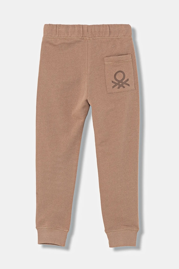 United Colors of Benetton pantaloni de trening din bumbac pentru copii 3J68CF058.G.Stagionale maro SS26
