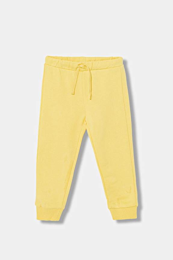 United Colors of Benetton pantaloni de trening din bumbac pentru copii uni galben 3J70GF010.P.Stagionale