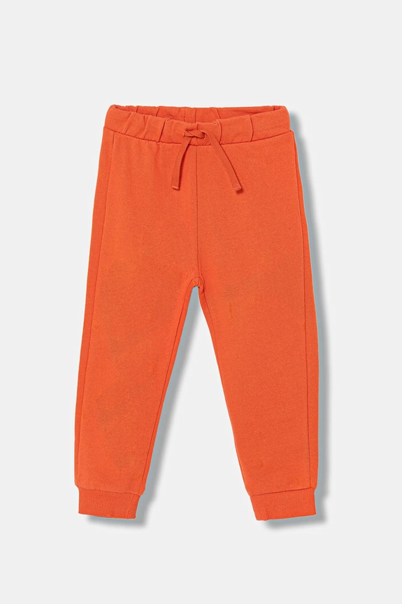 United Colors of Benetton pantaloni de trening din bumbac pentru copii uni portocaliu 3J70GF010.P.Stagionale