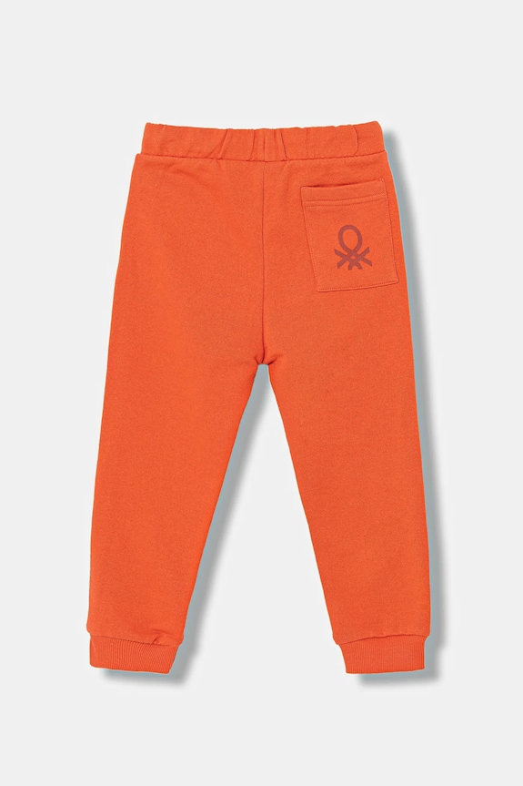 United Colors of Benetton pantaloni de trening din bumbac pentru copii 3J70GF010.P.Stagionale portocaliu SS26