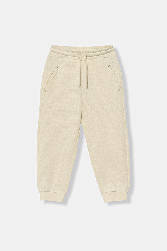 United Colors of Benetton pantaloni de trening pentru copii, din bumbac bej 30DSCF06W.G.Stagionale