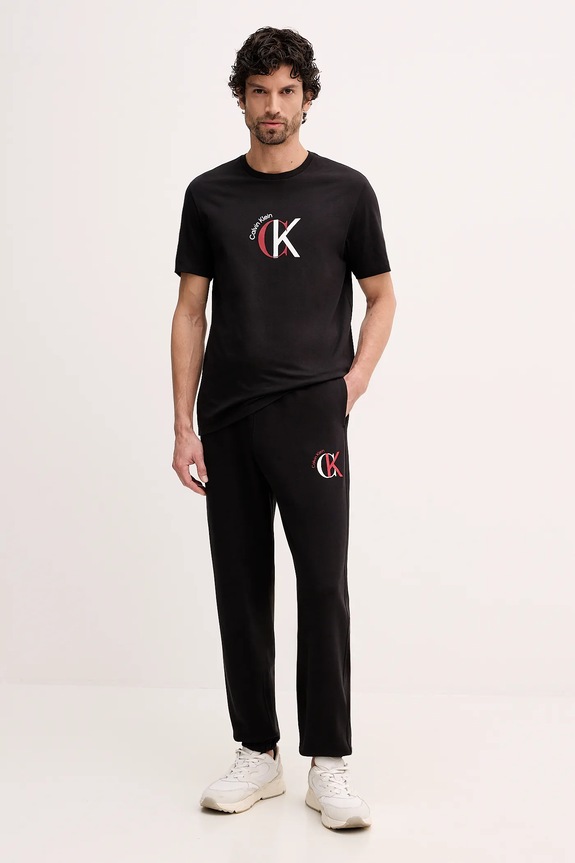 Calvin Klein Jeans spodnie dresowe bawełniane LV04RE256G czarny SS26
