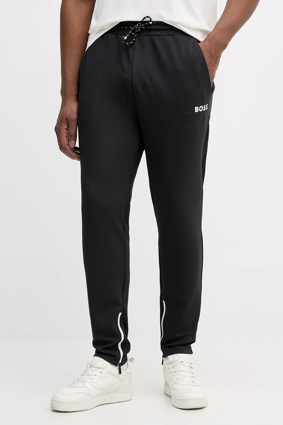 BOSS Green pantaloni de trening bărbați JT_TOC Spin Long tricotaj negru 50554379