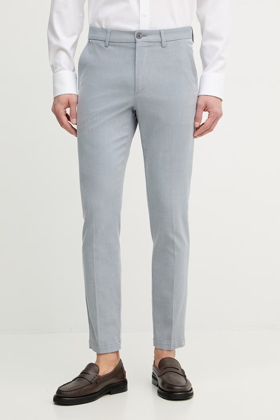 BOSS spodnie slim fit męskie z bawełną H-Kaiton1 niebieski 50553813