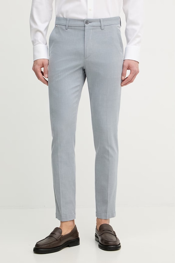 BOSS spodnie slim fit męskie z bawełną H-Kaiton1 niebieski 50553813
