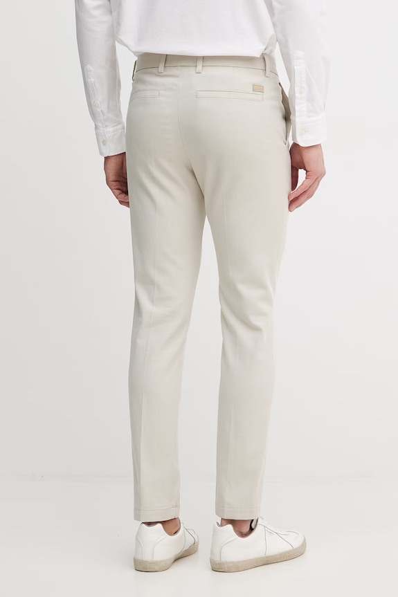 Oblečenie BOSS nohavice slim fit pánske s bavlnou H-Kaiton1 50553813 béžová