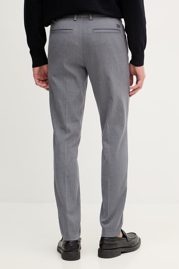 Odzież BOSS spodnie slim fit męskie z bawełną H-Kaiton1 50553813 szary
