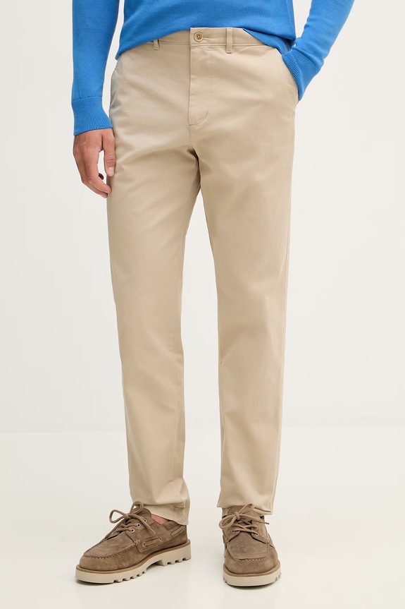 Tommy Hilfiger spodnie męskie bawełniane z elastanem beżowy MW0MW40690