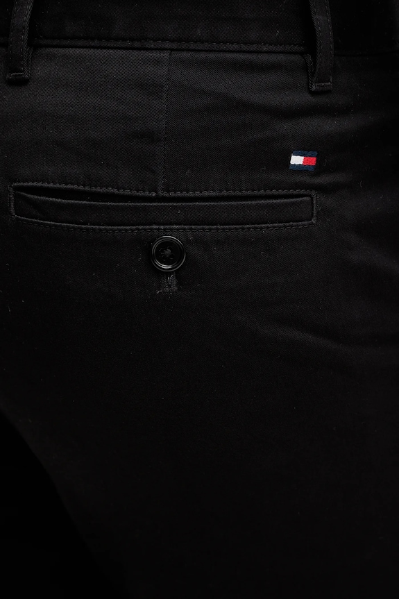 Tommy Hilfiger kalhoty pánské bavlněné s elastanem černá MW0MW40690
