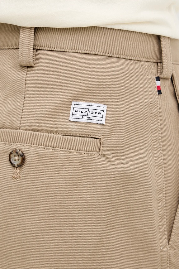 Bavlnené nohavice Tommy Hilfiger hnedá MW0MW41914