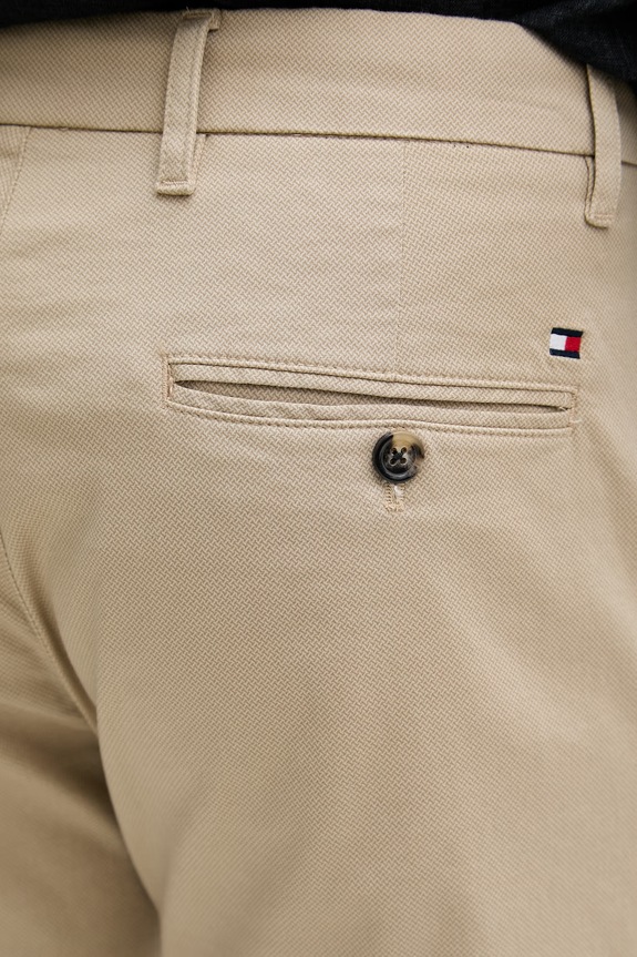 Tommy Hilfiger Παντελόνι slim fit ανδρικό με βαμβάκι μπεζ MW0MW41924