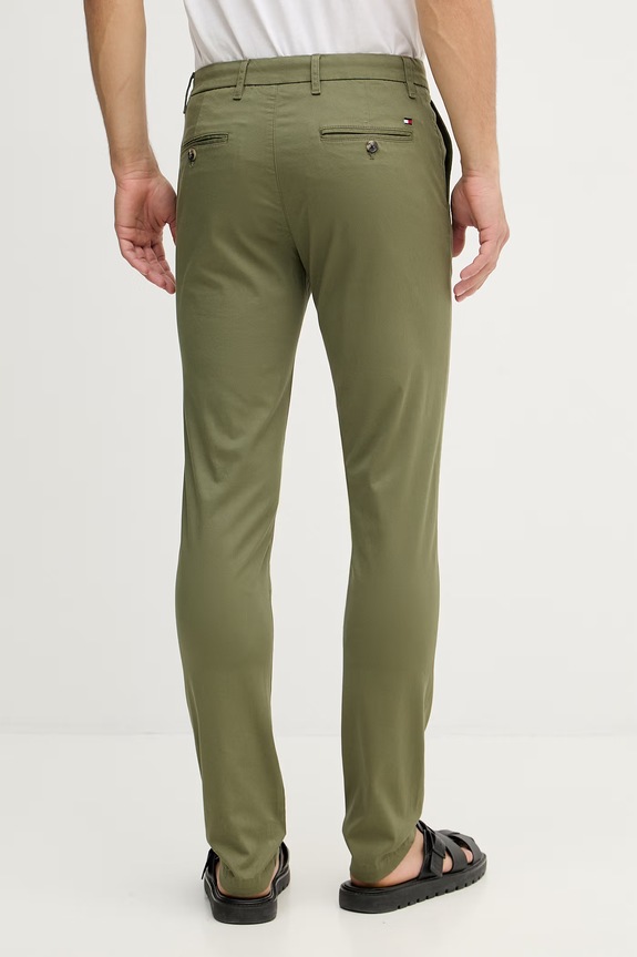 Oblečenie Tommy Hilfiger nohavice slim fit pánske s bavlnou MW0MW41924 zelená