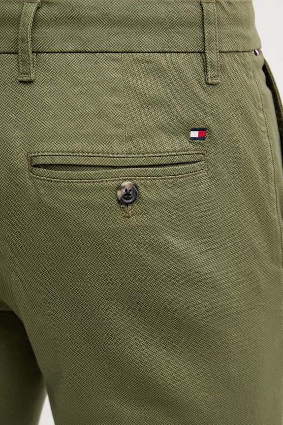Tommy Hilfiger nohavice slim fit pánske s bavlnou zelená MW0MW41924