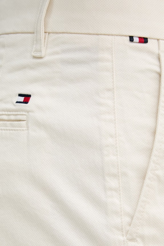 Tommy Hilfiger nohavice chinos pánske bavlnené s elastanom béžová MW0MW41923