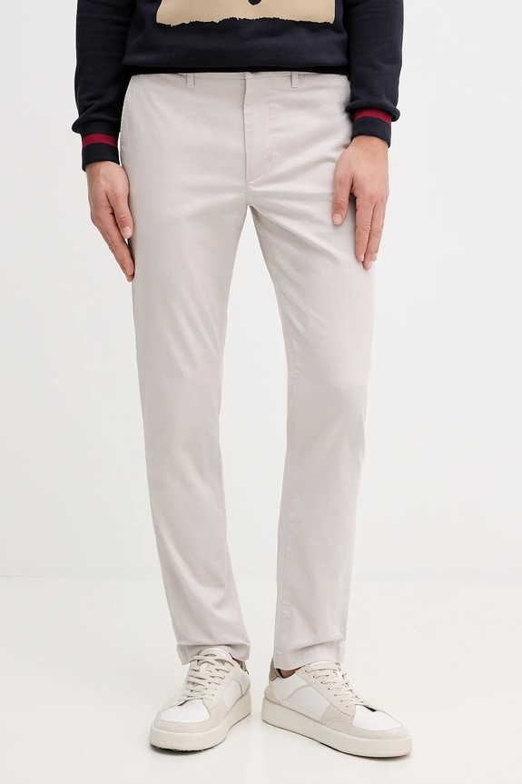 Tommy Hilfiger pantaloni chinos pentru bărbați din bumbac cu elastan drept gri MW0MW41923